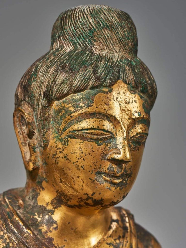 chinese buddha statue: Buddha dated 338, Asian Art Museum, San Francisco, CA, USA. Detail. Museum’s website.
