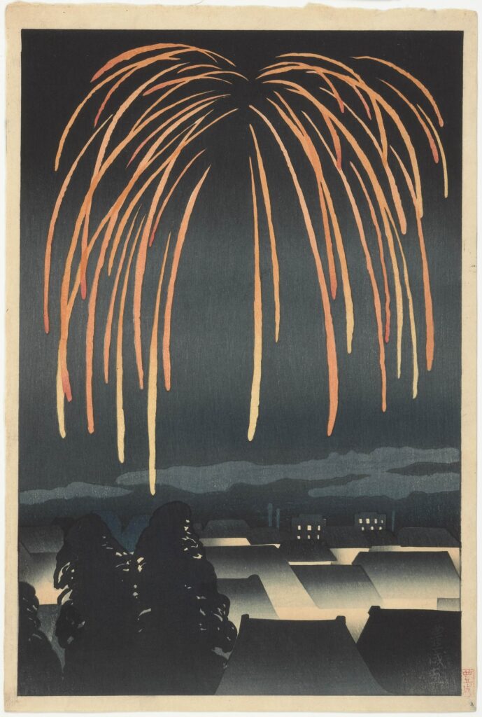 Christmas Holiday Cards: Yamamura Toyonari, Festival Night Fireworks, 1924, Carnegie Museum of Art, PA, USA.

