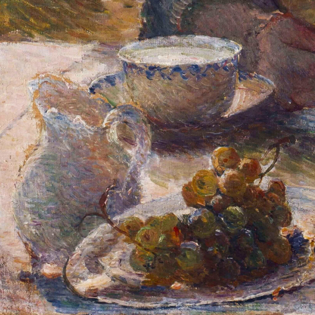 Marie Bracquemond: Marie Bracquemond, Afternoon Tea, ca. 1880, Petit Palais, Paris, France. Detail.
