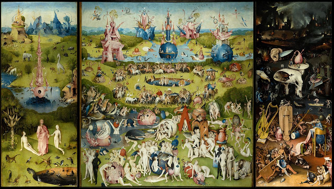 The Garden of the Earthly Delights, Hieronymus Bosch, 1490 – 1510, Museo del Prado, Madrid, Spain.