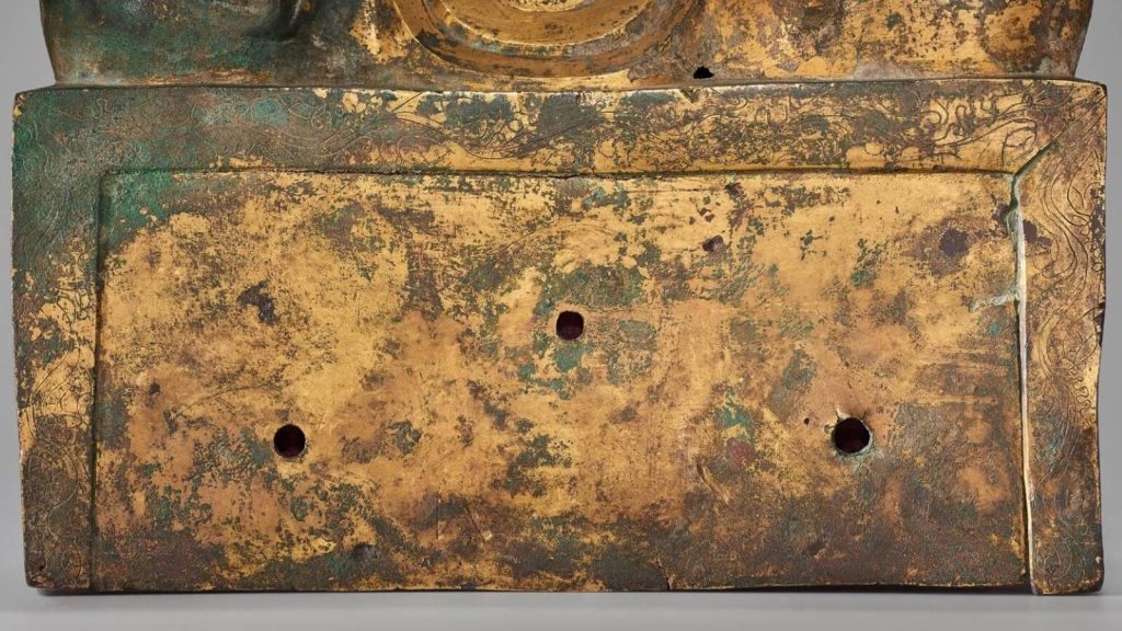 chinese buddha statue: Buddha dated 338, Asian Art Museum, San Francisco, CA, USA. Detail. Museum’s website.
