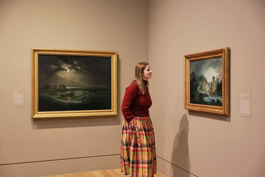Turner and Constable: J.M.W. Turner’s Fishermen at Sea (1796) and The Rising Squall, Hot Wells, from St Vincent’s Rock, Bristol (1793) in Turner and Constable: Rivals and Originals at Tate Britain. Photo © Tate Photography (Yili Liu).
