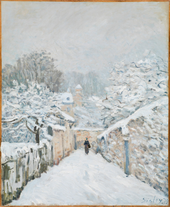 Christmas Holiday Cards: Alfred Sisley, Snow at Louveciennes, 1878, Musée d’Orsay, Paris, France.

