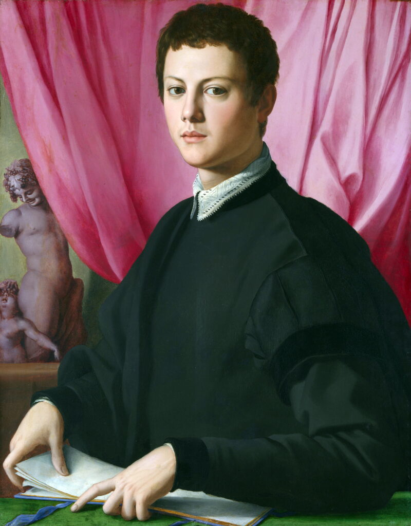 bronzino: Agnolo Bronzino, Portrait of a Young Man, c. 1550–1555, National Gallery, London, UK.
