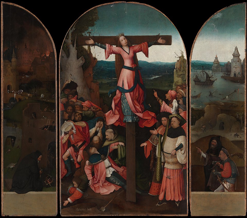 Bearded Woman: Hieronymus Bosch, The Crucifixion of Saint Wilgefortis, 1497, Gallerie dell’Accademia, Venice, Italy.

