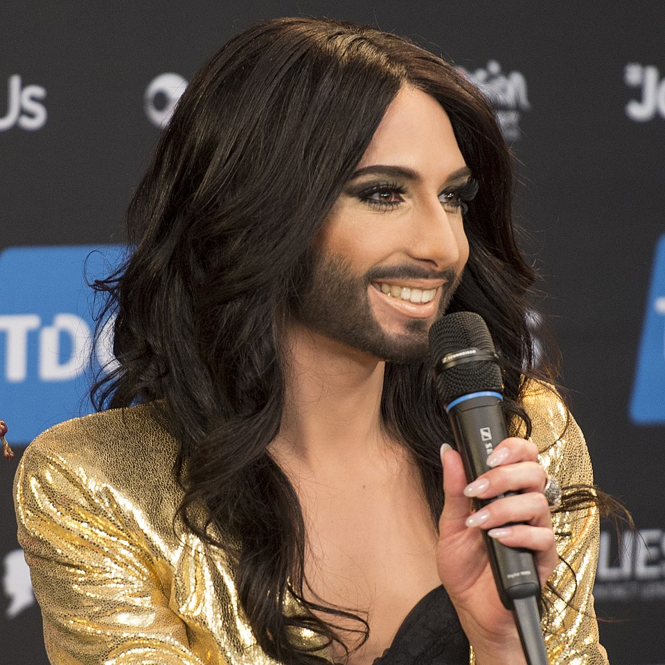 Bearded Woman: Conchita Wurst, 2014. Photograph by Albin Olsson via Wikimedia Commons (CC BY-SA 3.0).
