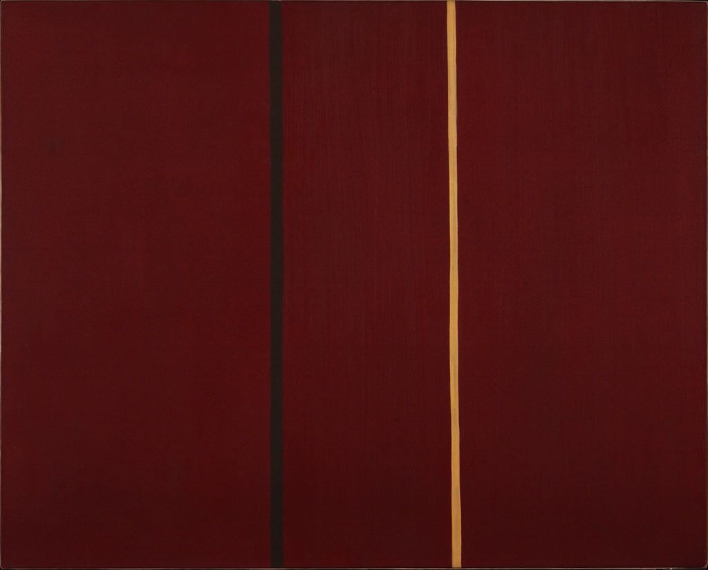 Barnett Newman Here: Barnett Newman, Covenant, 1949, Hirshhorn Museum and Sculpture Garden, Washington, DC, USA.
