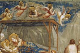Christmas Cards, Giotto di Bondone, Scenes from the Life of Christ, Nativity, Birth of Jesus, 1304-1306, Detail