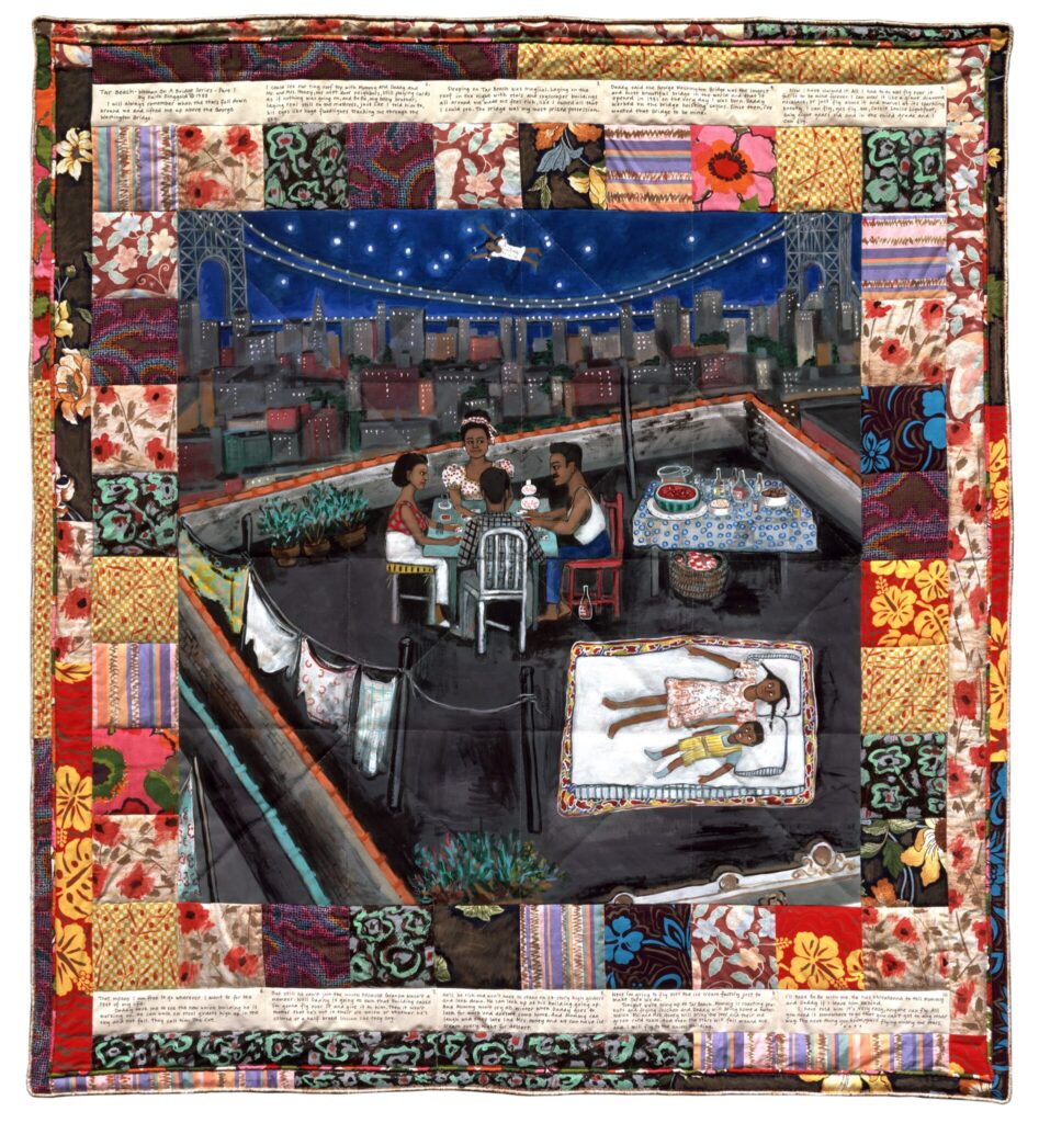 Faith Ringgold Tar Beach: Faith Ringgold, Woman on a Bridge #1: Tar Beach, 1988, Solomon R. Guggenheim Museum, New York City, NY, USA. Museum’s website.
