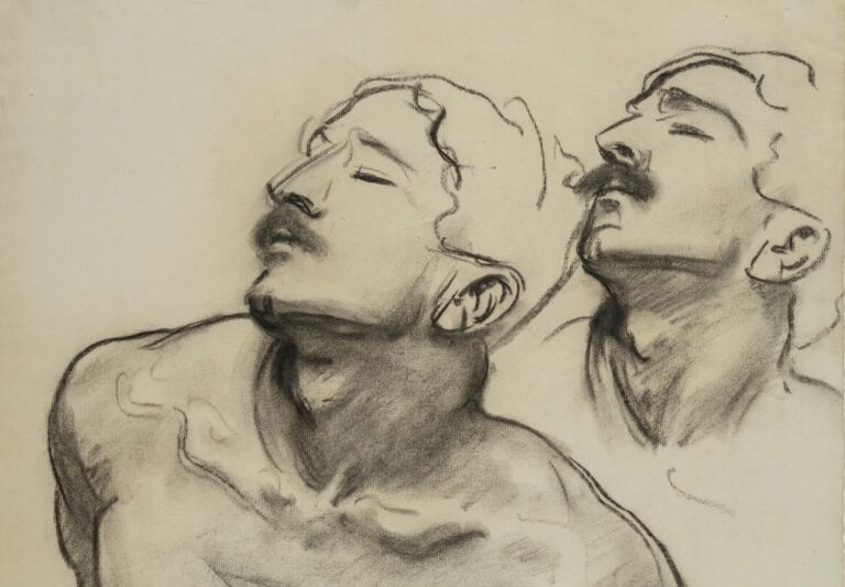 male nudes in art: John Singer Sargent, Sketch for Sorrowful Mysteries, The Carrying of the Cross, Museum of Fine Arts, Boston, MA, USA. Detail.
