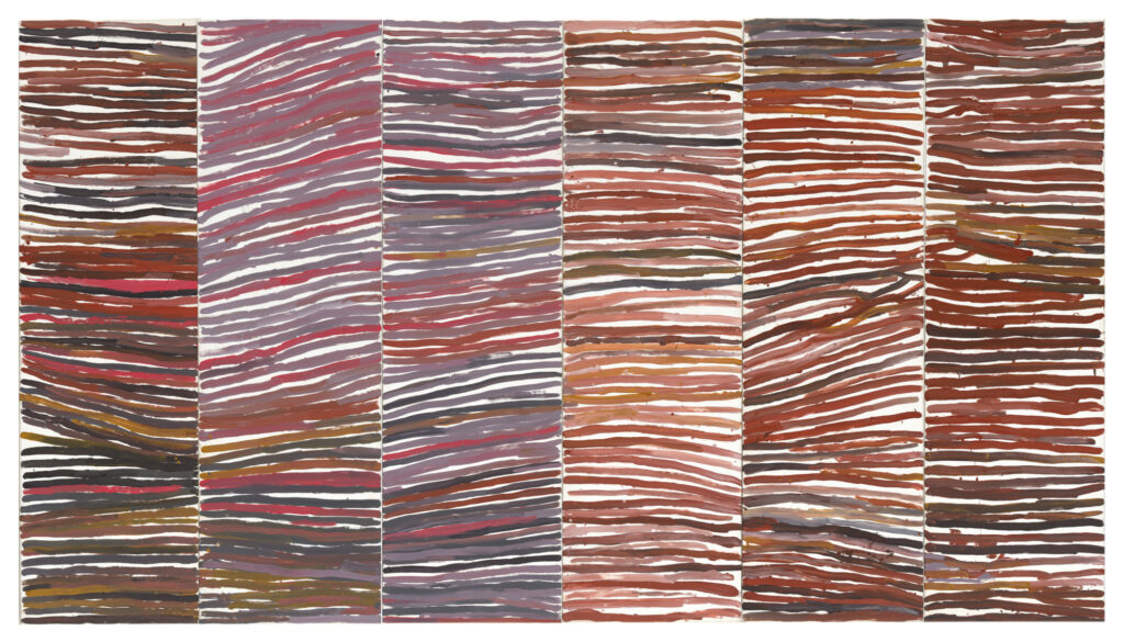 indigenous art quiz: Emily Kam Kngwarray, Untitled (Awely), 1994, National Gallery of Australia, Canberra, Australia. © Emily Kam Kngwarray/Copyright Agency. Museum’s website.