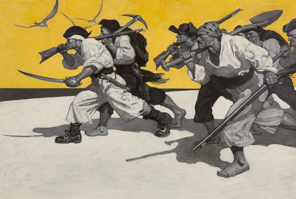 Howard Pyle: N. C. Wyeth, Illustration for Treasure Island, 1911, Brandywine Museum of Art, Chadds Ford, PA, USA. Museum’s website.
