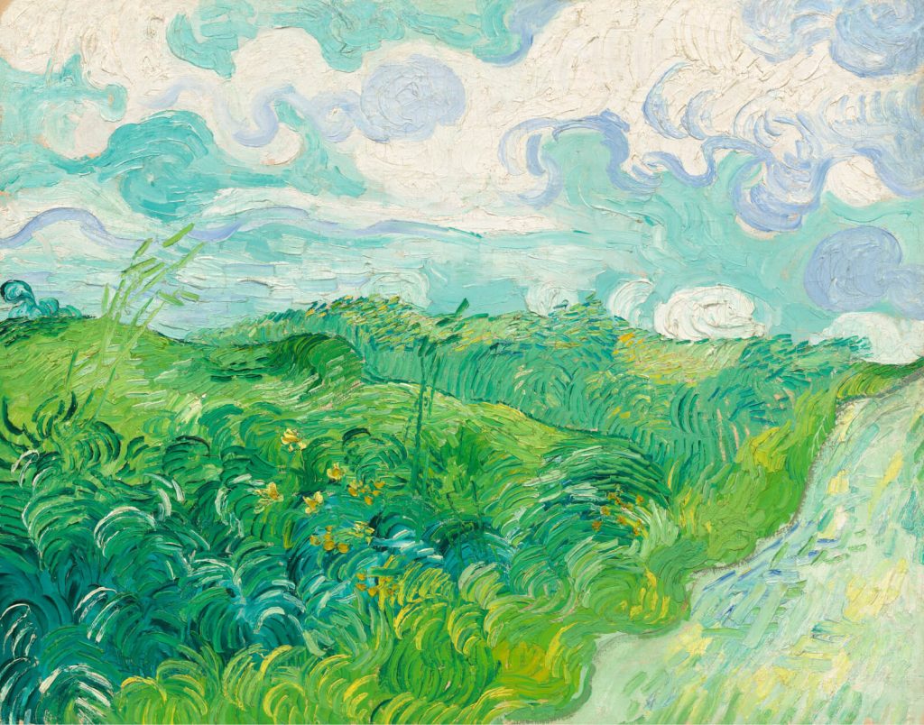 Green Wheat Fields Auvers: Vincent van Gogh, Green Wheat Fields, Auvers, 1890, National Gallery of Art, Washington, DC, USA.
