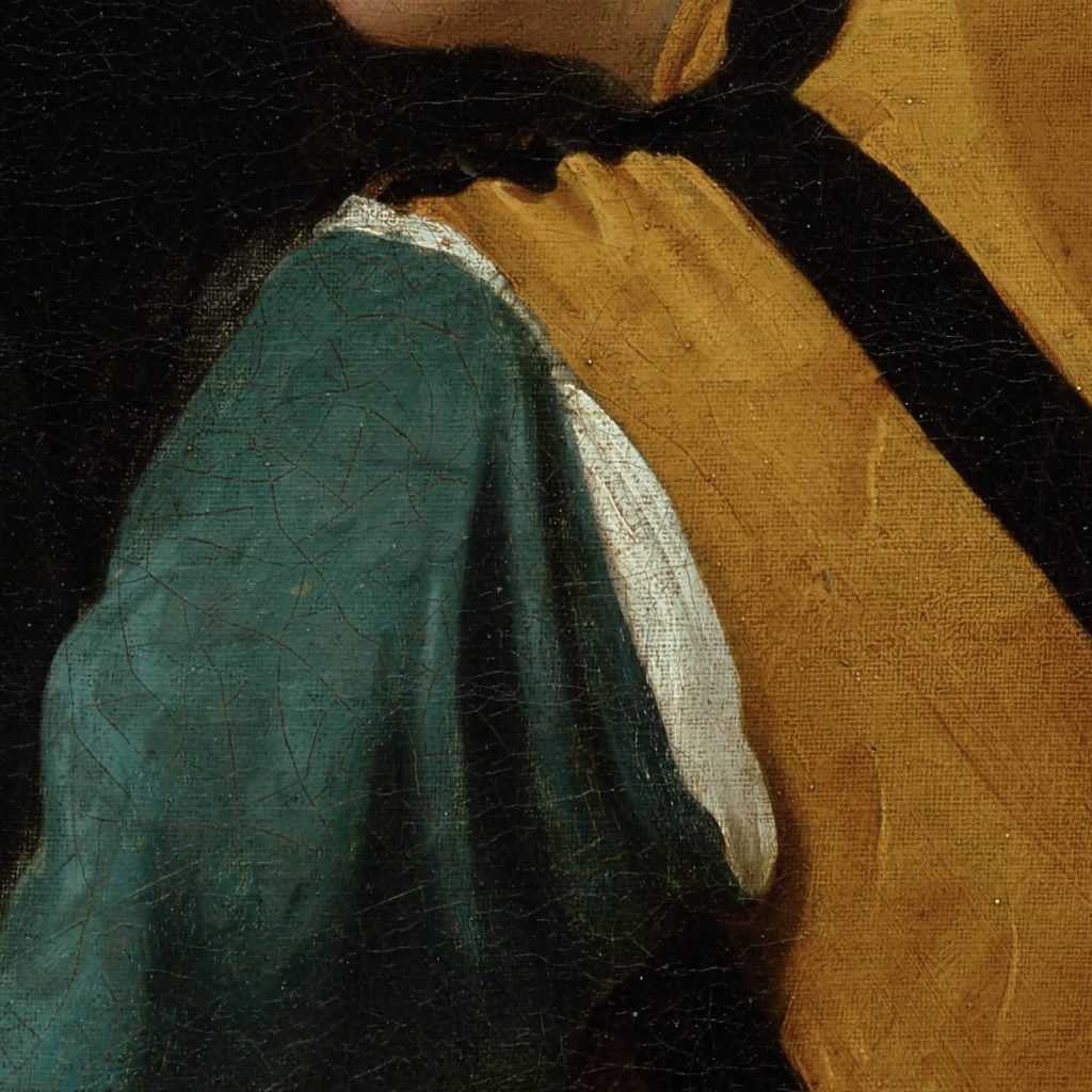 Caravaggio Cardsharps: Caravaggio, The Cardsharps, ca. 1596–1597, Kimbell Art Museum, Fort Worth, TX, USA. Detail.
