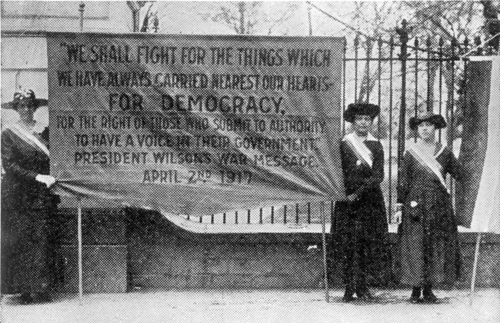 Betsy Graves Reyneau: Betsy Graves Reyneau, on the far right, picketing the White House in 1917. Alexander Street.
