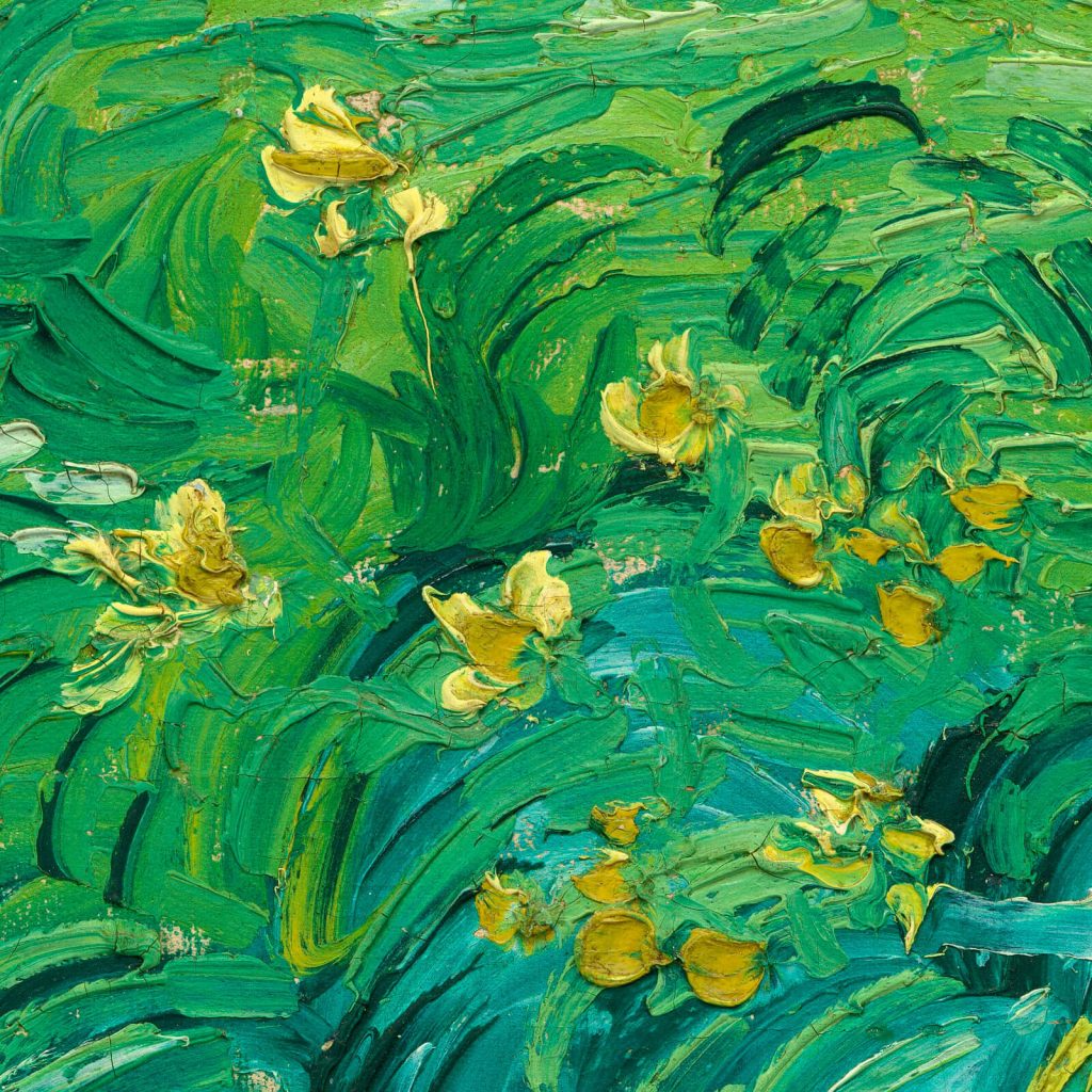 Green Wheat Fields Auvers: Vincent van Gogh, Green Wheat Fields, Auvers, 1890, National Gallery of Art, Washington, DC, USA. Detail.
