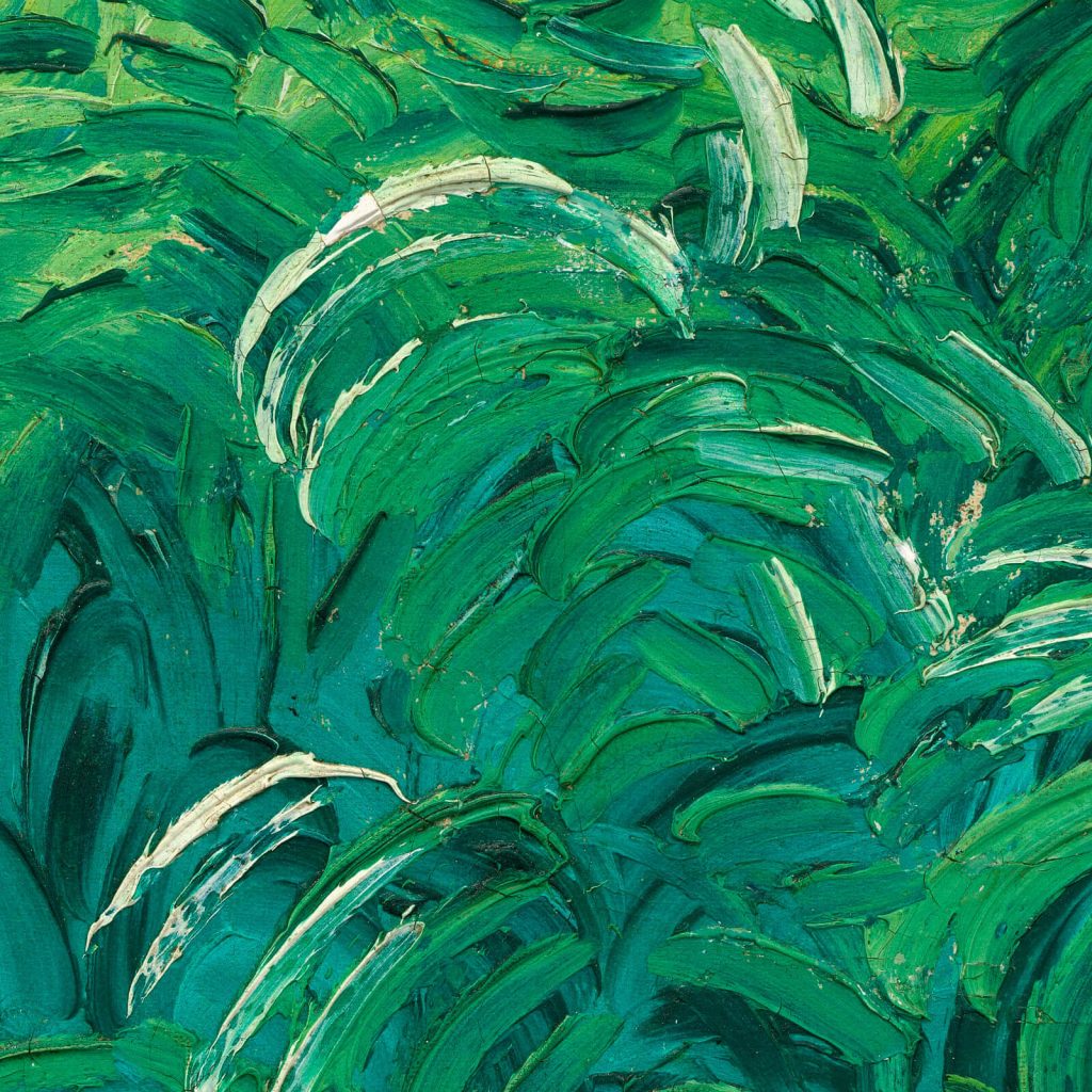 Green Wheat Fields Auvers: Vincent van Gogh, Green Wheat Fields, Auvers, 1890, National Gallery of Art, Washington, DC, USA. Detail.
