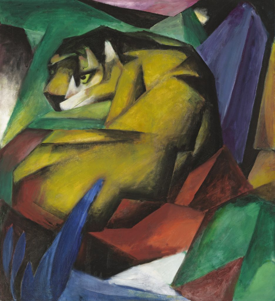 Lenbachhaus: Franz Marc, Tiger, 1912, Städtische Galerie, Lenbachhaus, Munich, Germany.

