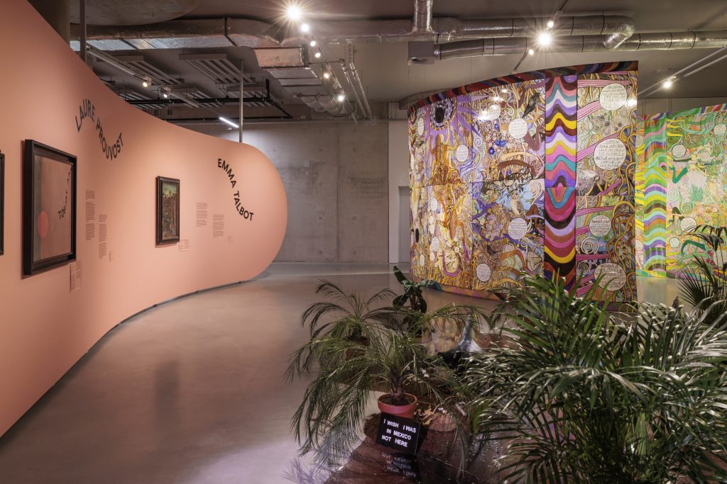 Beyond Surrealism: Work by Emma Talbot, exhibition view of Beyond Surrealism, Museum Boijmans Van Beuningen, Rotterdam, Netherlands. Photograph by Natascha Libbert. Press materials.
