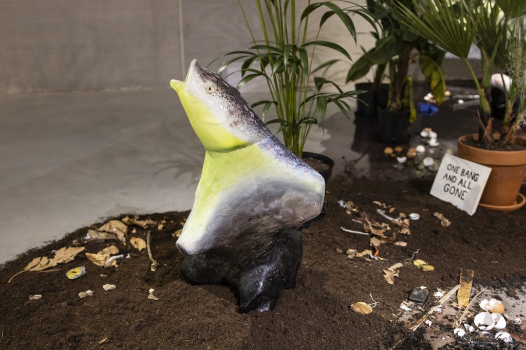 Beyond Surrealism: Work by Laure Prouvost, exhibition view of Beyond Surrealism, Museum Boijmans Van Beuningen, Rotterdam Netherlands. Photograph by Natascha Libbert. Press materials.
