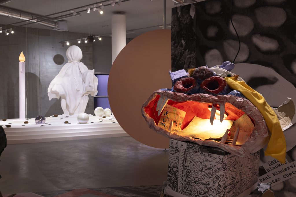 Beyond Surrealism: Work by Monster Chetwynd, exhibition view of Beyond Surrealism, Museum Boijmans Van Beuningen, Rotterdam, Netherlands. Photograph by Natascha Libbert. Press materials.
