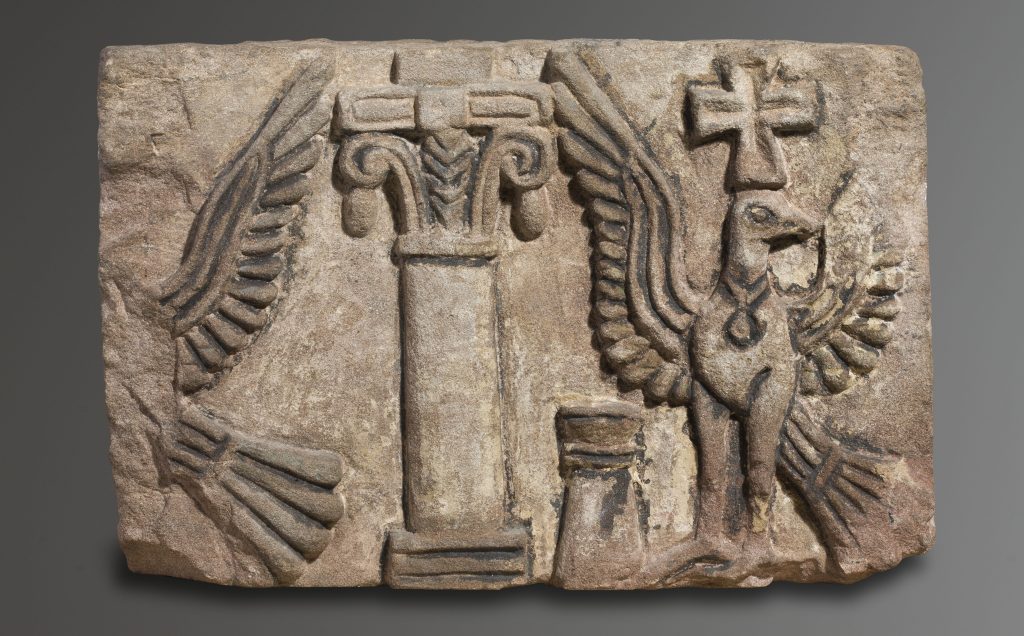 Faras: Fragment of the frieze from the apse of the Faras cathedral, 7th century, National Museum in Warsaw, Warsaw, Poland.
