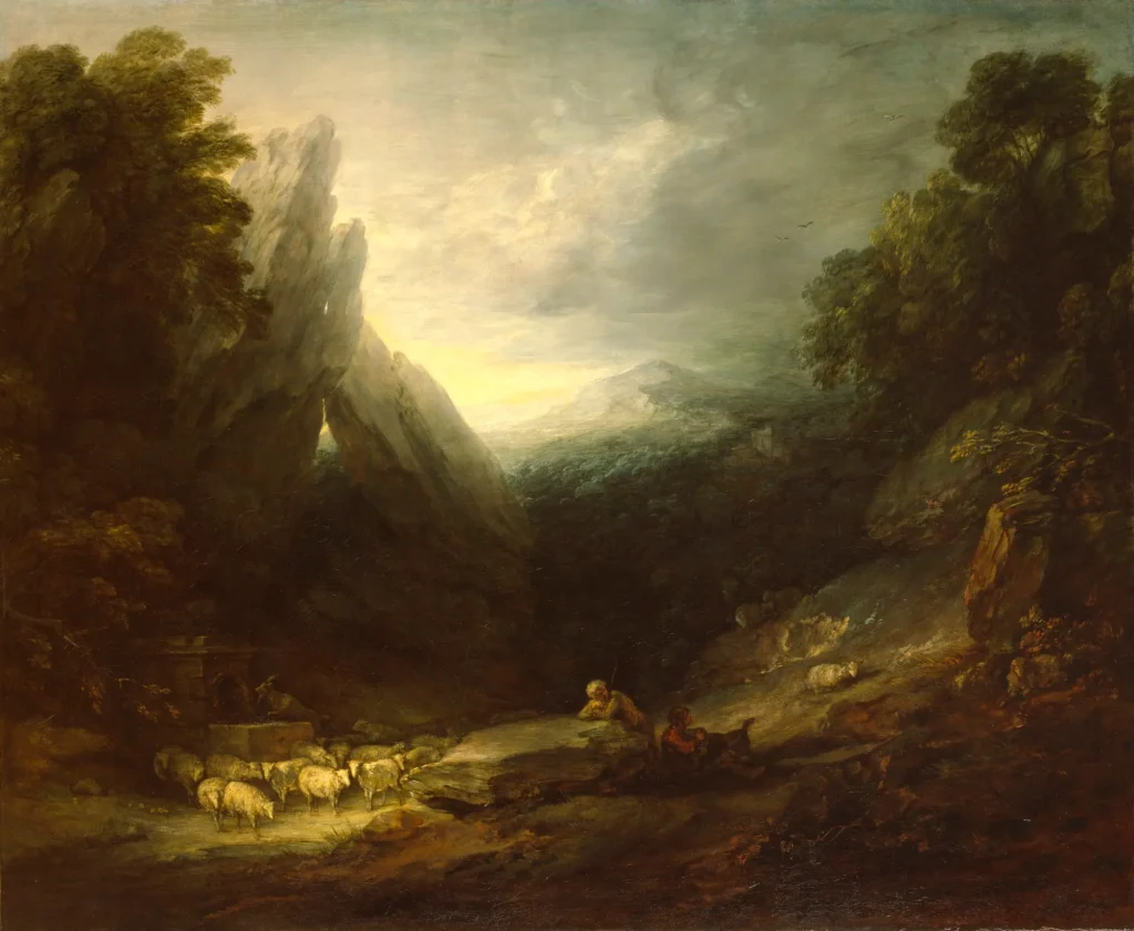 paint tube: Thomas Gainsborough, Romantic Landscape with Sheep at a Spring, c. 1783, Royal Academy of Arts, London, UK.
