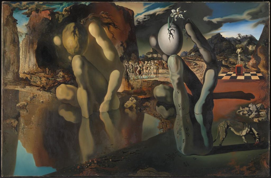 salvador dalí artworks: Salvador Dalí, Metamorphosis of Narcissus, 1937, Tate Modern, London, UK.

