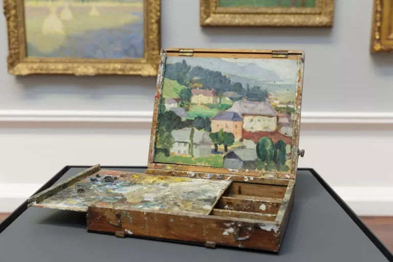 paint tube: Artist’s paint box with French coastal landscape, Guéthary, France, c. 1930, Art Gallery of South Australia, Adelaide, Australia.
