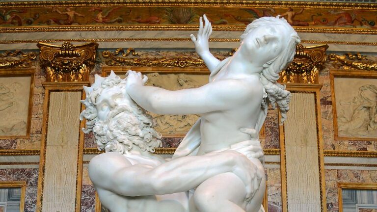 Rape of Proserpina Bernini: Gian Lorenzo Bernini, The Rape of Proserpina, between 1621. and 1622, Borghese Gallery, Rome, Italy. Twitter. Detail.
