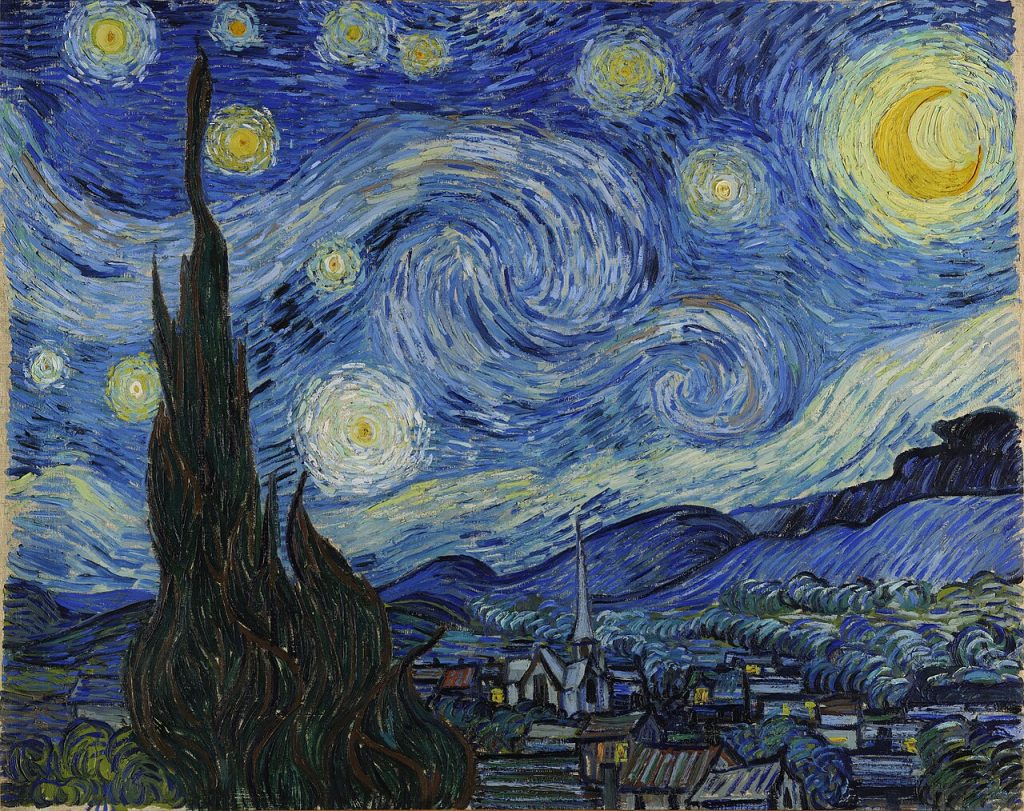 sky quiz: The Starry Night, 1889, Museum of Modern Art, New York City, NY, USA.