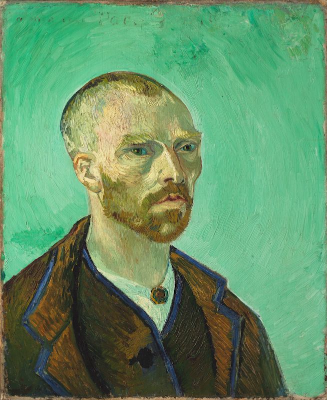 Green Wheat Fields Auvers: Vincent van Gogh, Self-Portrait (Dedicated to Paul Gauguin), 1888, Fogg Museum, Harvard Art Museums, Cambridge, MA, USA.
