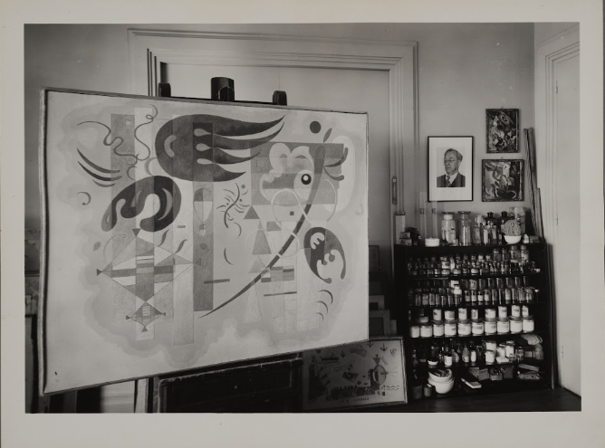 Kandinsky Sky Blue: Wassily Kandinsky’s studio in Neuilly-sur-Seine when he died, Bibliothèque Kandinsky, Centre Pompidou, Paris, France.
