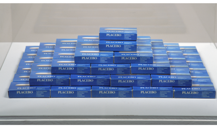 unconventional materials in art: Zbigniew Libera, Placebo, 1995, Zachęta—National Gallery of Art, Warsaw, Poland.
