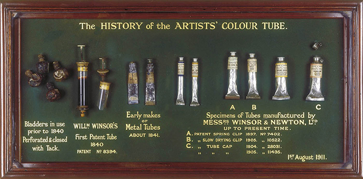 paint tube: The History of the Artists’ Colour Tube & The Manufacture of Collapsible Metal Tubes for Artists Colours, c. 1911. Winsor & Newton.
