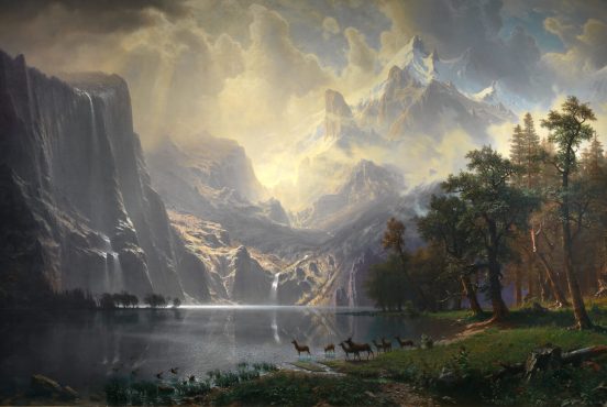 Albert Bierstadt, Among the Sierra Nevada, California, 1868, Smithsonian American Art Museum, Washington, DC, USA. Detail.