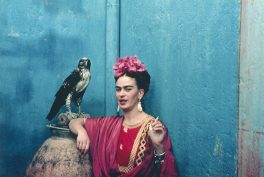 Frida with her Pet Eagle
