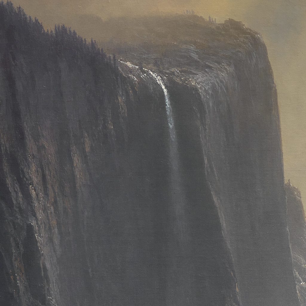 Albert Bierstadt: Albert Bierstadt, Among the Sierra Nevada, California, 1868, Smithsonian American Art Museum, Washington, DC, USA. Detail.
