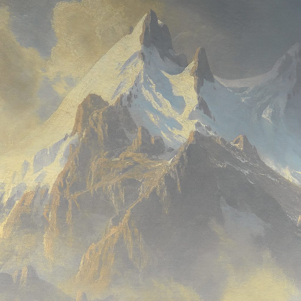 Albert Bierstadt: Albert Bierstadt, Among the Sierra Nevada, California, 1868, Smithsonian American Art Museum, Washington, DC, USA. Detail.
