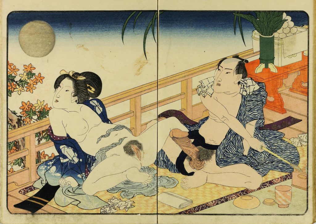 shunga: Kunisada, (Shunka shuto) Shiki no nagame (In Praise of Love (in the Four Seasons)), 1827–1829, British Museum, London, UK. Museum’s website.
