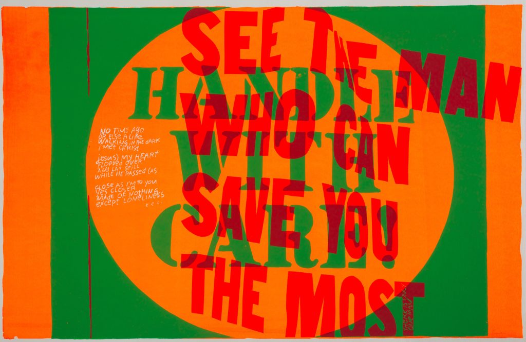 pop art women: Corita Kent, Handle with Care, 1967, Corita Art Center, Los Angeles, CA, USA.
