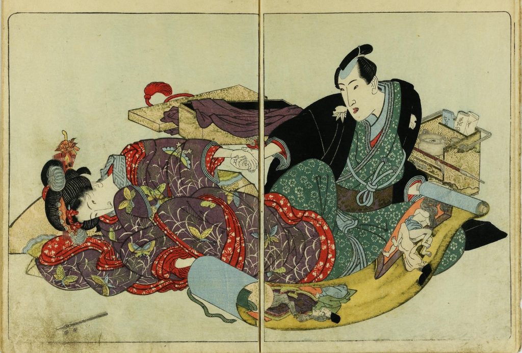 shunga: Kunisada, Shunka shuto, Shiki no nagame  (In Praise of Love, in the Four Seasons), 1827–1829, British Museum, London, UK. Museum’s website.
