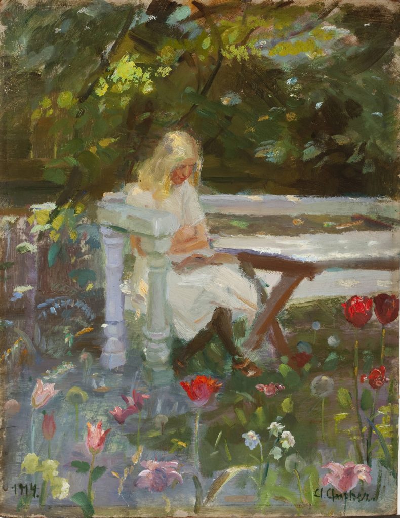 anna ancher: Anna Ancher, A Girl in the Garden in Summertime, Skagen, 1914, Skagens Museum, Skagen, Denmark.
