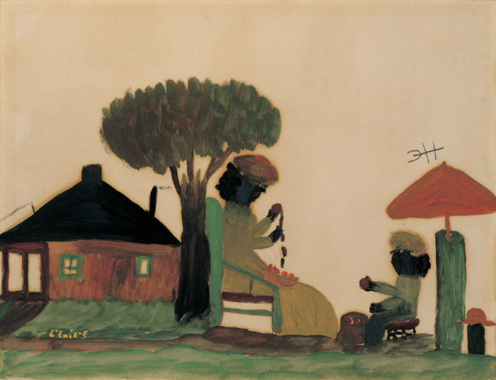 self-taught artists: 10 Famous Self-Taught Artists: Clementine Hunter, The Apple Paring, c. 1945, American Folk Art Museum, New York, NY, USA. Museum’s website.
