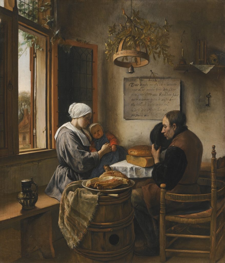 Rembrandt Norton Museum: Jan Steen, Prayer Before the Meal, 1660, Leiden Collection, New York City, NY, USA.
