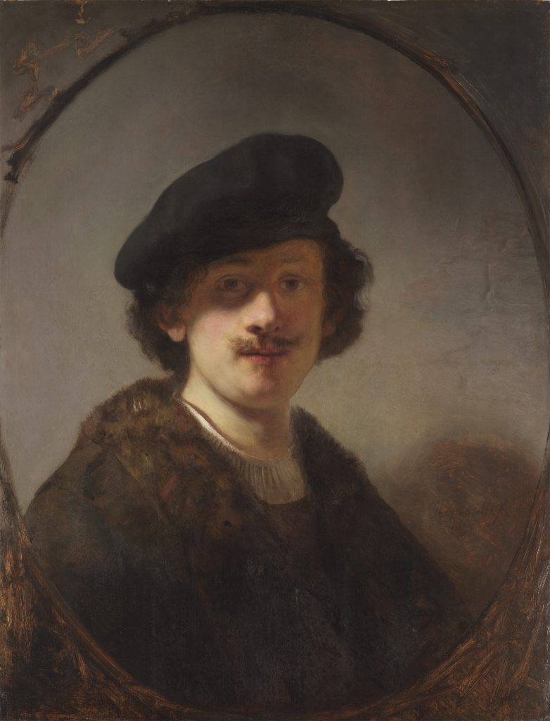 Rembrandt Norton Museum: Rembrandt van Rijn, Self-Portrait with Shaded Eyes, 1634, Leiden Collection, New York City, NY, USA.
