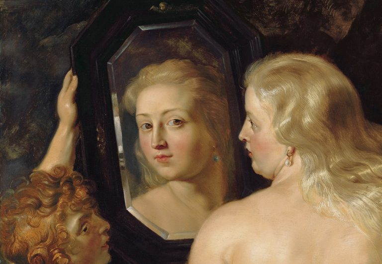 female body in art: Peter Paul Rubens, Venus in Front of the Mirror, c. 1614–1615, Gartenpalais Liechtenstein, Vienna, Austria. Detail.
