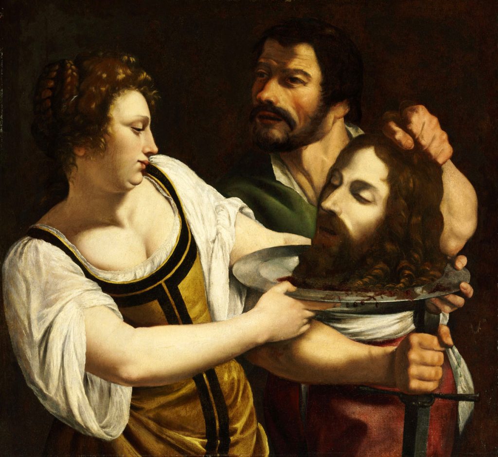 salome art: Artemisia Gentileschi, Salome with the Head of Saint John the Baptist, 1610–1615, Museum of Fine Arts, Budapest, Hungary.

