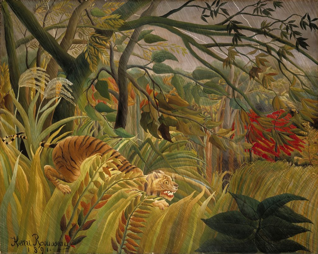 self-taught artists: 10 Famous Self-Taught Artists: Henri Rousseau, Surprised!, 1891, National Gallery, London, UK. Museum’s website.
