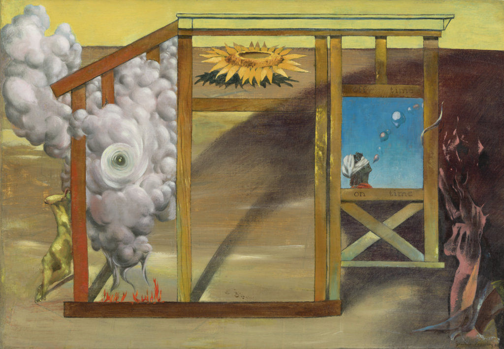 self-taught artists: 10 Famous Self-Taught Artists: Dorothea Tanning, On Time Off Time, 1948, Museum of Modern Art, New York, NY, USA. Museum’s website.
